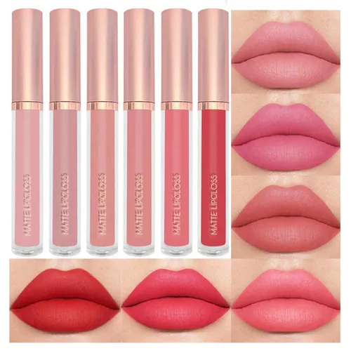 Vista 14 de BestLand Juego de 3 lápices labiales líquidos rojos atrevidos, seductores, brillo de labios mate de larga duración, impermeable, alto pigmento a