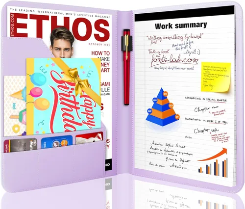 Vista 8 de Portafolio padfolio Jancosta de negocios tamaño carta con bloc de notas rellenables, Negro