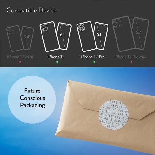 Vista 7 de SteepLab Funda con resaltador de neón para iPhone, funda Grippy Jelly con bolsillos protectores de aire (azul celeste, iPhone 12 y iPhone 12 Pro)