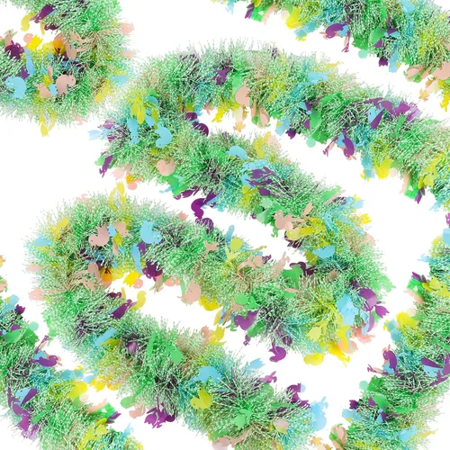 Vista 9 de KIMOBER Guirnalda de oropel de Navidad de 9.99 m, guirnalda metálica blanca para árbol de Navidad, decoraciones para bodas y fiestas