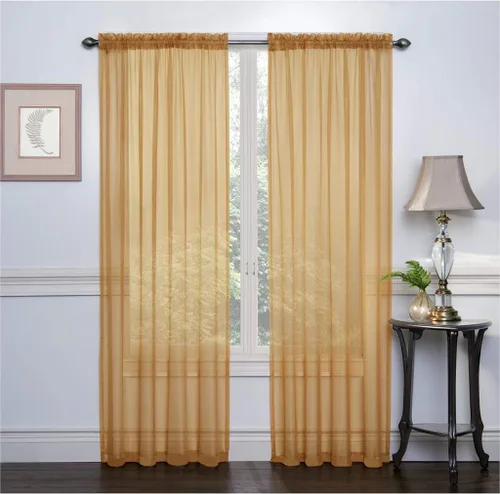 Vista 9 de RUTHYS TEXTILE 2 paneles de cortinas transparentes de gasa con bolsillo para barra, para dormitorio y sala de estar, 54 x 84 pulgadas de largo