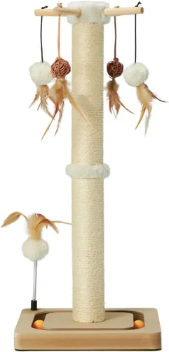 Vista 11 de PEEKAB Poste rascador para gatos de alta calidad, rascadores de sisal con juguetes interactivos de seguimiento, rascador vertical para gatos