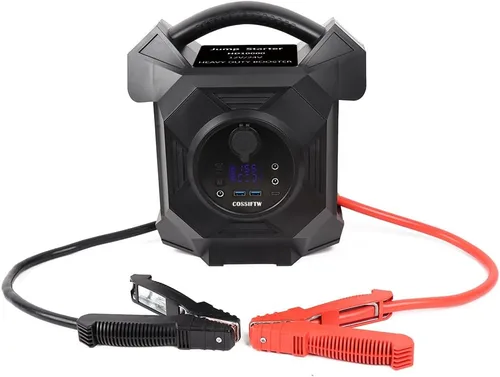 Vista 2 de Arrancador de batería de 80000 mAh – Arrancador de salto de 12/24 V con 4 clips de alambre de calibre, 10000 A reforzador de autobús de camión