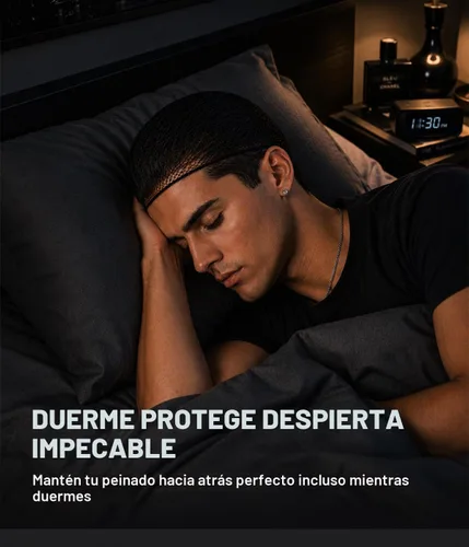 Vista 6 de Smilco Paquete de 20 redes para el cabello para hombre, ajuste elástico de Negro
