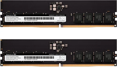 Vista 12 de TEAMGROUP Elite DDR5 de 16GB 4800 MHz (PC5-38400) CL40 sin ECC, sin búfer 1.1 V UDIMM 288 pines PC, módulo de memoria RAM actualizada