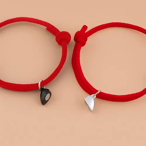 Vista 2 de Pulsera de cadena de joyería minimalista para hombres y mujeres magnética eterna mejor amiga de los votos juego de amor para pareja para parejas