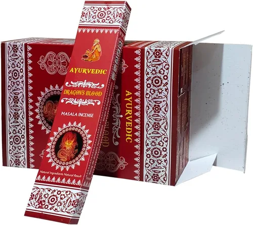 Vista 6 de Dragons Blood Inciense Sticks and Holder Bundle Ayurvedic Hand Made Insence Insence