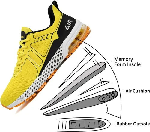 Vista 3 de Autper Mens Athletic Running Tennis Air Shoes Lightweight Breathable Fashion Sneakers for Sport Gym Work Size 7-12.5