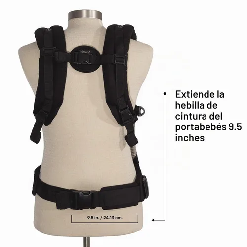 Vista 3 de LÍLLÉbaby 6 en 1 - Cinturón de cintura con hebilla de extensión, color negro