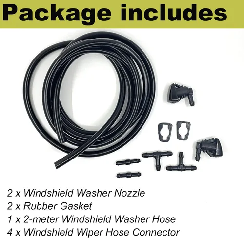Vista 6 de Kit de boquillas del limpiaparabrisas delantero de repuesto para Ford Focus 08-11 Ford Edge 07-11 Lincoln MKX 07-10 Chorro lavaparabrisas y manguera