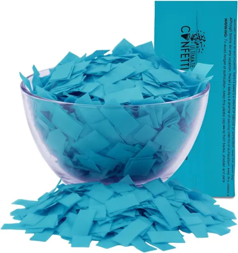 Vista 10 de Ultimate Confetti, Confeti Biodegradable Azul Bebé - Confeti de Papel de Seda Rectangular Revoloteante para Uso en Cañones y Lanzadores – Confeti