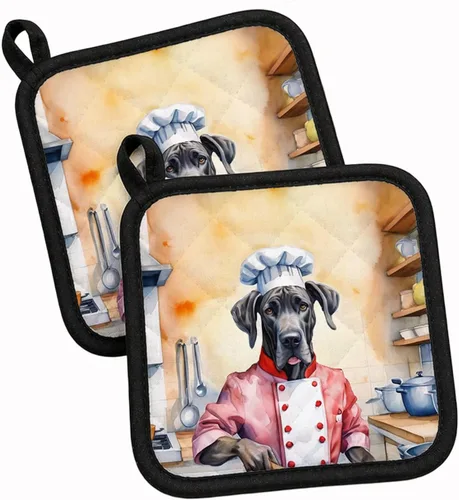 Vista 82 de Caroline's Treasures Coton de Tulear El Chef Par de Agarraderas de Ollas de Cocina Resistentes al Calor Juegos de Agarraderas de Ollas Almohadillas