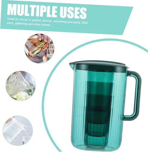 Vista 5 de Hemoton 1 juego de jarra y taza combinada para uso doméstico, juego de tetera y tazas para jugos, bebidas y invitados entretenidos
