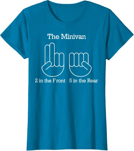 Vista 57 de The Minivan 2 In The Front 5 In The Rear Camiseta, Negro