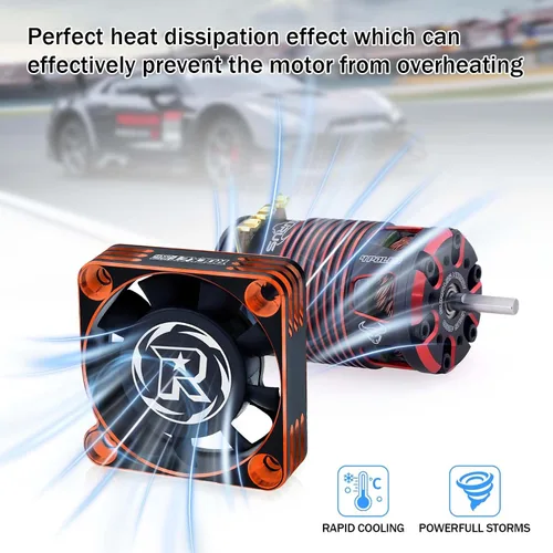 Vista 4 de Paquete de 2 ventiladores de refrigeración de motor RC de 1.575 pulgadas, ventilador de enfriamiento ESC de 16000RPM para camión 1/10 1/8 RC