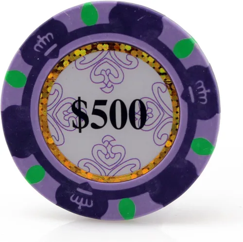 Vista 5 de Versa Games Monte Carlo - Fichas de póquer de arcilla de 0.48 oz de peso, paquete de 50 unidades (elegir colores)