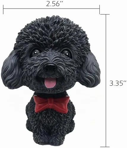 Vista 3 de IBWell Mini perro con cabeza de resina, para decoración de tablero de tablero de tablero de auto Negro B