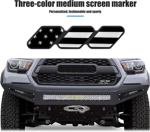 Vista 3 de Paquete de 1 Emblema de Insignia de Parrilla Tricolor Decoración, Accesorios de Malla Frontal de Automóvil, Compatible con Toyota 4Runner Tacoma