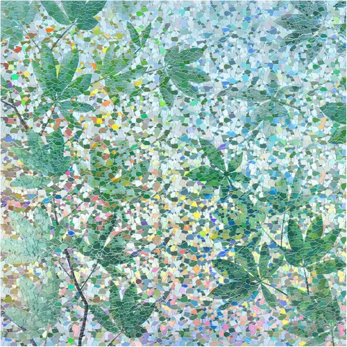 Vista 20 de rabbitgoo - Película de privacidad para ventanas con diseño de arco iris y vidrio manchado, patrón de diamante, calcomanía no adhesiva con tinte
