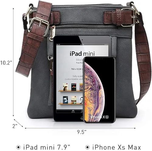 Vista 3 de Dasein Bolsos cruzados ligeros para mujer bolso de mensajero de cuero vegano suave bolso de hombro