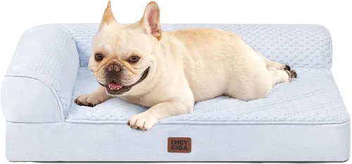 Vista 63 de EHEYCIGA - Cama ortopédica para perros de tamaño mediano, cama de espuma viscoelástica para perros, color beige Small Dog Sofa with Washable