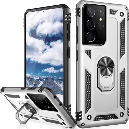 Vista 72 de IKAZZ Funda para Galaxy S21, Grado Militar Resistente a Golpes de Servicio Pesado Cubierta Protectora para Teléfono Pasa Prueba de Caída de 16 pies
