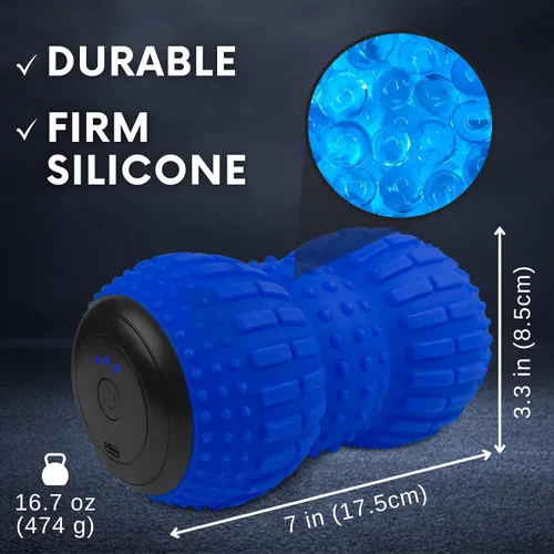 Vista 7 de ZeenKind Pelota de Masaje Vibradora en Forma de Maní para Fascitis Plantar, Alivio del Dolor Muscular con 4 Velocidades, Terapia de Tejido Profundo