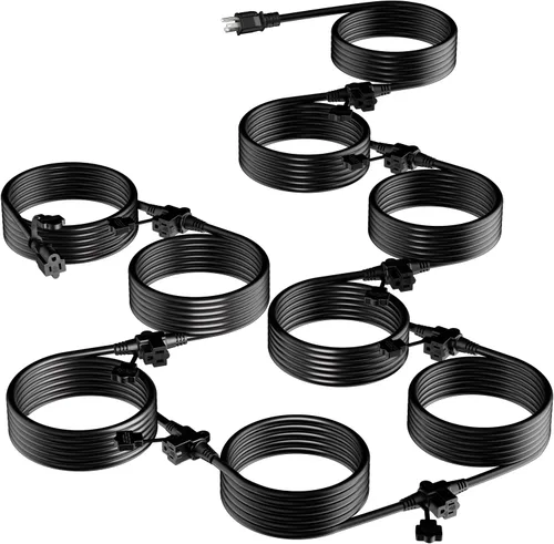 Vista 9 de K KASONIC - Cable de extensión para exteriores de 50 pies, enchufes con 6 tomas espaciados uniformemente, 16/3 SJTW resistente a la intemperie