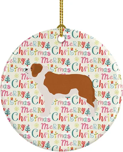 Vista 29 de Caroline's Treasures Affenpinscher - Adorno de cerámica con texto en inglés "Merry Christmas", multicolor para colgar en el árbol de Navidad