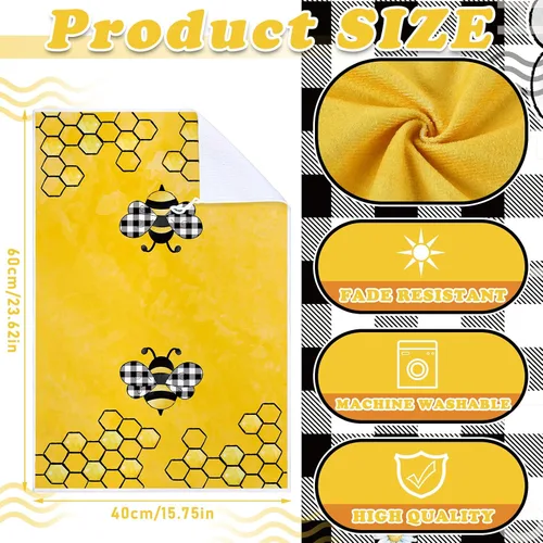 Vista 3 de Geyoga 4 toallas de cocina de abeja, toallas de mano absorbentes para cocina de verano, baño, decoración del hogar, 16 x 24 pulgadas