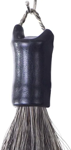 Vista 2 de Extensiones de cola de caballo con bucle trenzado de crin, parte inferior de corte romo, 34-36 pulgadas de largo y peso de 1/2 libra (gris oscuro)