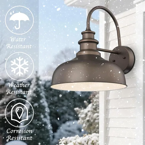 Vista 4 de Bestshared Lámpara de granero de granja de 14 pulgadas, aplique de pared para exteriores, lámpara de montaje en pared exterior, accesorio