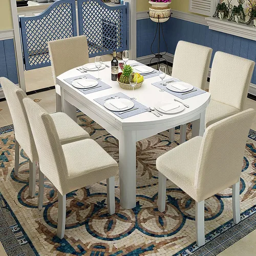 Vista 2 de Genina Fundas impermeables para sillas de comedor, cocina, fundas para sillas de comedor Parson (beige, 2 unidades)