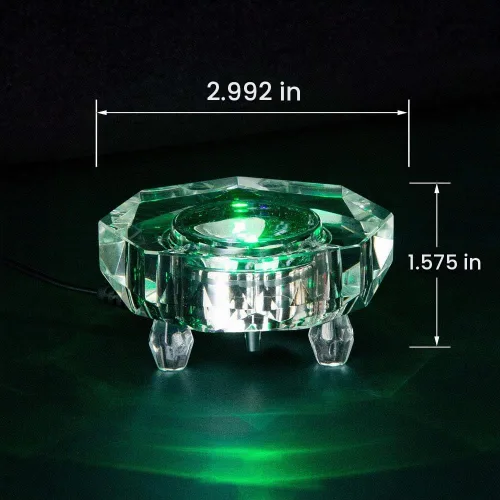 Vista 4 de IFOLAINA Base de luz LED de cristal para exhibición 3D - Pedestal para figuritas de arte de vidrio - Soporte multicolor - Cambio de color - Con