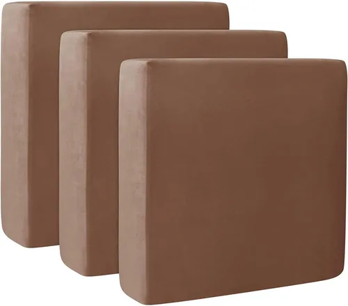Vista 13 de Fundas de cojín de terciopelo para sofá, funda elástica para cojín de sofá suave, protector de muebles extraíble y lavable para sala de estar, Negro