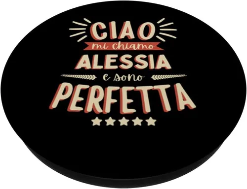 Vista 2 de Alessia Idea Regalo Personalizzata Amica Nome Divertente PopSockets Standard PopGrip