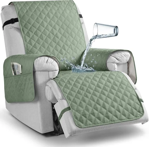 Vista 12 de TAOCOCO - Funda antideslizante para silla reclinable, funda para sofá, funda para silla reclinable pequeña con correas elásticas, protector