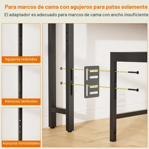 Vista 7 de Cabecero Aheaplus para Cama Individual con Almacenamiento, Cabeceros con Enchufes, Puertos USB y Luz LED, Cabecero Individual Solo, Altura Negro