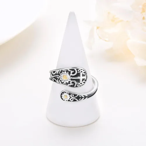 Vista 5 de Yearace Spoon Ring for Women 925 Sterling Silver Oxidized Spoon Ring Adjustable Ring Turquoise Spoon Ring Jewelry Gifts for Women
