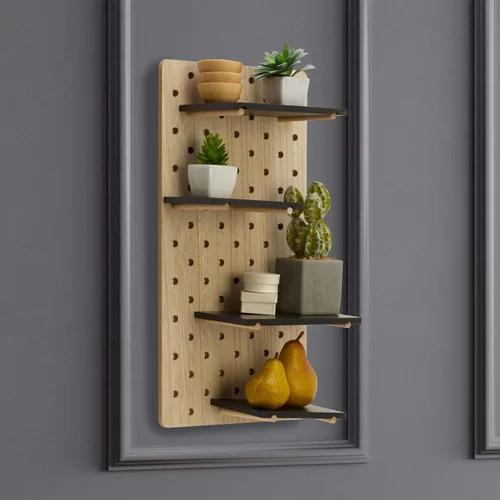 Vista 2 de MELANNCO Tablero de clavijas MDF para estantes, 20x10 pulgadas, negro
