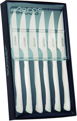 Vista 7 de ARCOS Cuchillo para carne no dentado de 4 pulgadas con borde liso para cortar y filetear carne. Hoja y mango de acero inoxidable Monoblock. Serie
