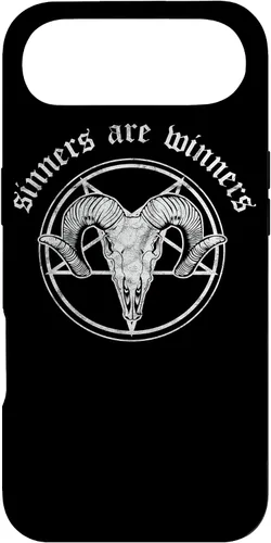 Vista 26 de Funda para iPhone 14 Occult Baphomet Tarot Card Satanic Devil Sinners are Winners
