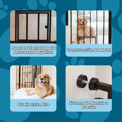 Vista 3 de Carlson - Puerta extra alta para mascotas con puerta pequeña para mascotas, para aberturas de 29 a 39 pulgadas de ancho, incluye kit de extensión