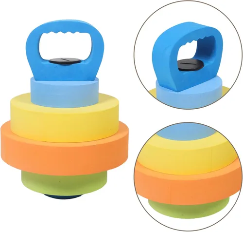 Vista 8 de Toddmomy 1 par de mancuernas ajustables de Eva flotante para natación, playa, vacaciones, fiestas en la piscina, diseño atractivo para entrenamiento