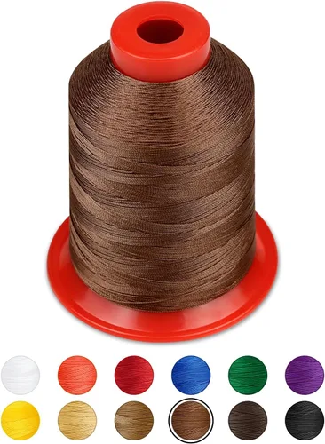 Vista 12 de 1000 metros de hilo para tapicería FIVEIZERO extra fuerte, hilo de nailon negro para denim, cuero, manualidades, máquina, bricolaje y hogar