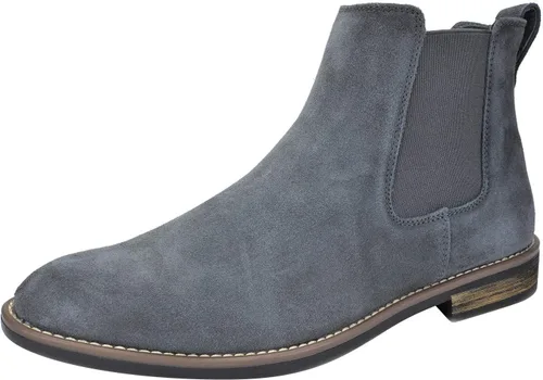 Vista 12 de Bruno Marc - Botines tipo Chelsea de gamuza y piel para hombre Negro
