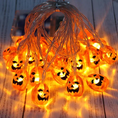 Vista 15 de Guirnalda de luces de Halloween de 10 pies, 20 luces LED, funciona con pilas, para decoración de fiesta de Halloween
