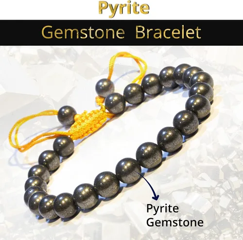 Vista 52 de Adjustable Crystal Bracelet – Gemstone Bead Bracelet with Adjustable Macrame String – Chic Gemstone Bracelet for Men and Women – 8mm Round Healing