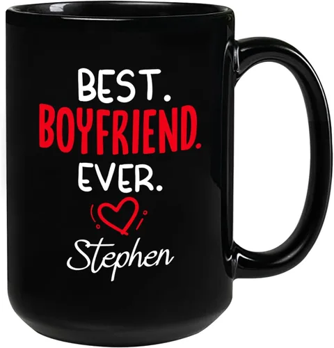 Vista 10 de Taza de cerámica personalizada con nombre de novio, Being My Boyfriend Is Really The Only Gift You Need Cups, tazas personalizadas para novio o él