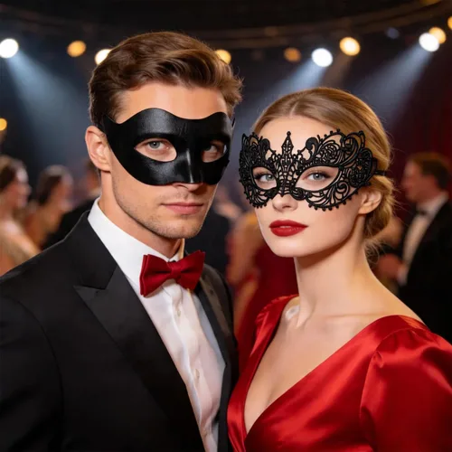 Vista 6 de Máscara de mascarada para parejas